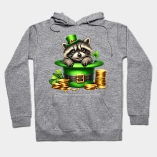 Raccoon Hat for Patrick's Day Hoodie